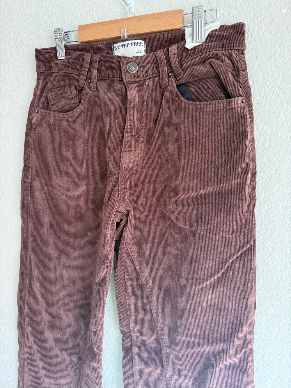 Free People x We The Free Risk Taker Cord Straight Leg in Chocolate Truffle - Picture 6 of 10